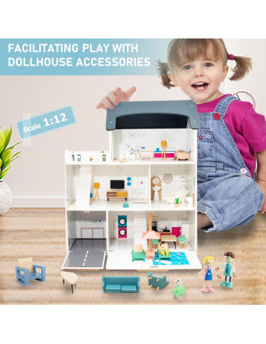 Juego de Muebles Casa de Muñecas 43 Piezas Beijng Feize