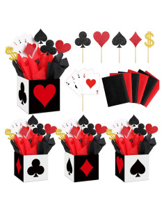 Zhanmai 4 Cajas de Decoración Fiesta Casino 15x15x15cm