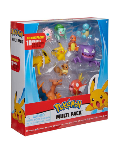 Paquete de 10 Figuras Pokémon 2" a 4.5" - Wicked Cool Toys