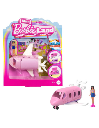 Muñeca Mini BarbieLand y Set de Vehículo Mattel - Avión 3.81 cm