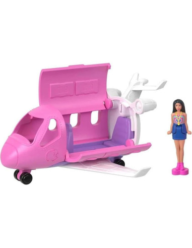Muñeca Mini BarbieLand y Set de Vehículo Mattel - Avión 3.81 cm