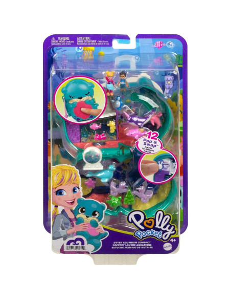 Juego compacto Polly Pocket Acuario Nutrias 12 accesorios Juego compacto Polly Pocket Acuario Nutrias 12 accesorios