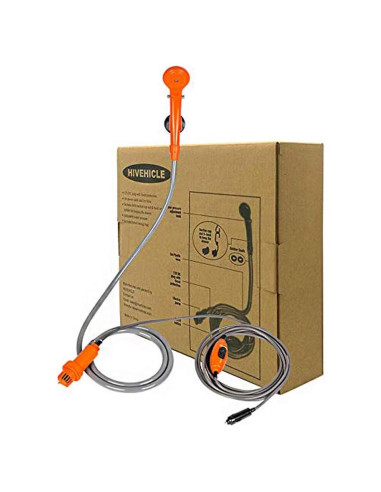 Ducha Portátil HiVehicle 12V con Bomba y Filtro - Naranja