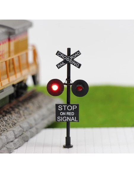 Señal de Cruce de Ferrocarril HO Evemodel JTD877RP LED Señal de Cruce de Ferrocarril HO Evemodel JTD877RP LED