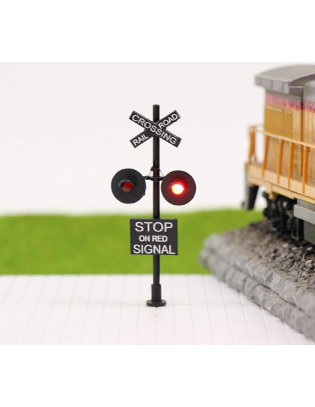 Señal de Cruce de Ferrocarril HO Evemodel JTD877RP LED Señal de Cruce de Ferrocarril HO Evemodel JTD877RP LED
