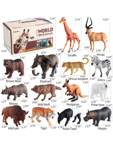 31 Figuras de Animales de Safari EnAuRoL Juguetes Educativos 31 Figuras de Animales de Safari EnAuRoL Juguetes Educativos