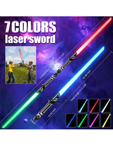 Espada LED 7 colores JOINBO 80 cm con sonido para niños