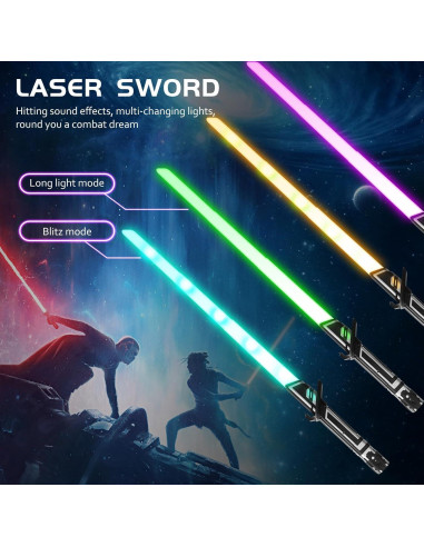 Espada LED 7 colores JOINBO 80 cm con sonido para niños