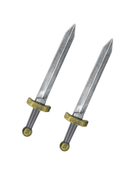Set 2 Espadas de Juguete Romanas Plástico 48 cm para Niños Set 2 Espadas de Juguete Romanas Plástico 48 cm para Niños