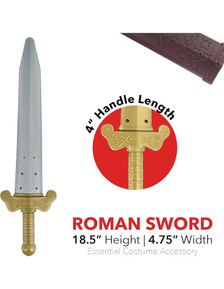 GiftExpress Paquete de 2 Espadas Romanas de Plástico 48 cm GiftExpress Paquete de 2 Espadas Romanas de Plástico 48 cm