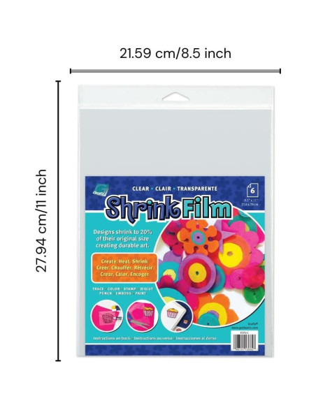 Película de Encogimiento Grafix - 6 Hojas Transparentes 21.6x27.9cm Película de Encogimiento Grafix - 6 Hojas Transparentes 21.6x27.9cm