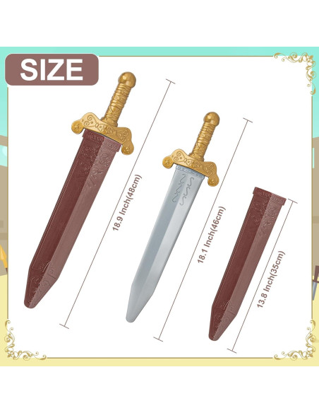 2 Piezas Espadas de Juguete Romanas MLKGZ 48 cm 2 Piezas Espadas de Juguete Romanas MLKGZ 48 cm