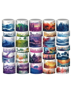 Juego de Washi Tape 32 Rollos Naturales para Scrapbook y Journaling
