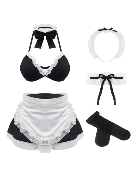 Disfraz de Sirvienta Maid Outfit Anime Cosplay Lencería Mujer Disfraz de Sirvienta Maid Outfit Anime Cosplay Lencería Mujer
