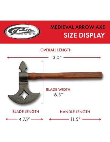 Hacha Medieval Replica SZCO 33 cm Mango Madera Acero