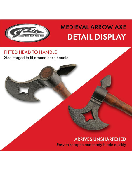 Hacha Medieval Replica SZCO 33 cm Mango Madera Acero Hacha Medieval Replica SZCO 33 cm Mango Madera Acero