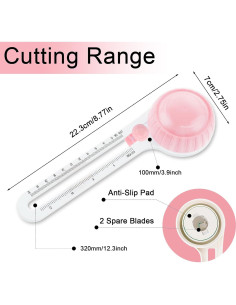 Cortador de Círculos Ajustable Andibro para Papel 10-32cm Rosa 2