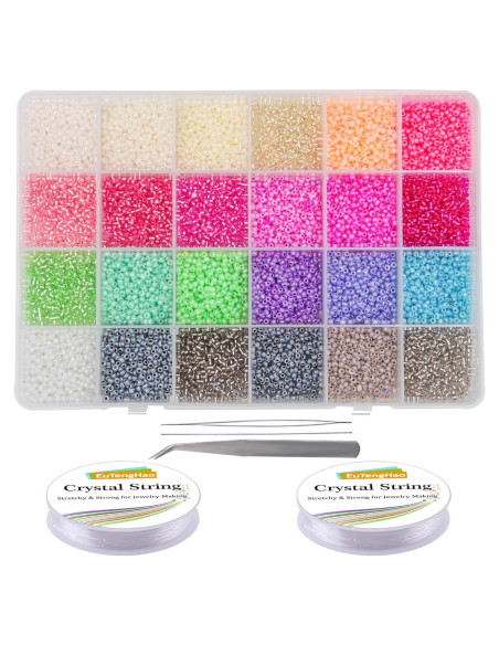 Kit de Cuentas de Semilla EuTengHao 18000 Piezas 2mm Vidrio Kit de Cuentas de Semilla EuTengHao 18000 Piezas 2mm Vidrio
