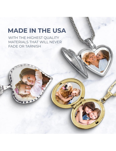 Collar Locket Personalizado Oro Relleno 14K PicturesOnGold 1.9x2.5cm