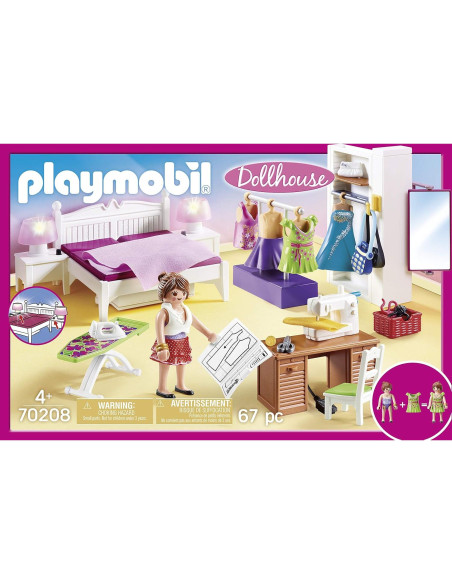 Pack Muebles Dormitorio Playmobil 70208 con Rincón de Costura Pack Muebles Dormitorio Playmobil 70208 con Rincón de Costura