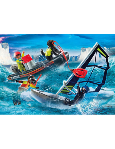 Rescate Acuático Playmobil 70141 con Perro y Bote