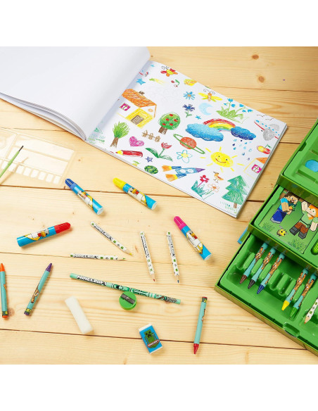 Kit de Arte Minecraft 30 Piezas - Lápices, Pinturas y Más Kit de Arte Minecraft 30 Piezas - Lápices, Pinturas y Más