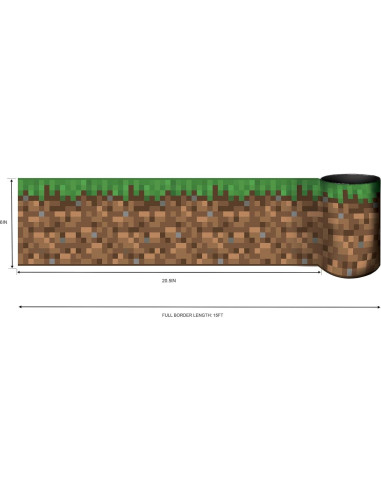 Borde de Papel Tapiz Autoadhesivo RoomMates Minecraft Verde 457cm