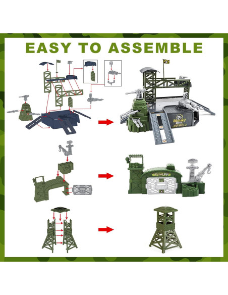 Juego de Base Militar de deAO con 38 Accesorios y Mapa Juego de Base Militar de deAO con 38 Accesorios y Mapa