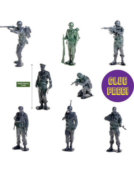 Set 8 Figuras Soldados WWII 9.5cm Montaje y Pintura 4D Set 8 Figuras Soldados WWII 9.5cm Montaje y Pintura 4D