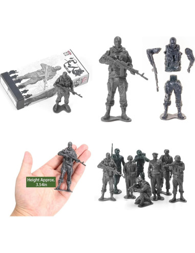 Set 8 Figuras Soldados WWII 9.5cm Montaje y Pintura 4D