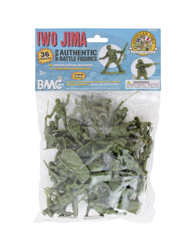 Set de 36 Figuras de Soldados BMC WW2 Iwo Jima Verde Oliva