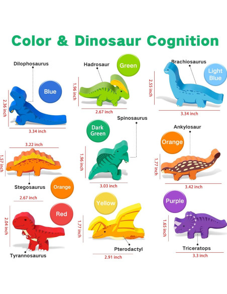 Juguetes Montessori Dinosaurios FFTROC Madera 9 Bloques Juguetes Montessori Dinosaurios FFTROC Madera 9 Bloques