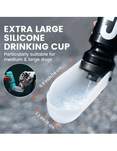 Botella de Agua para Perros HOWGO 621ml Silicona a Prueba de Fugas