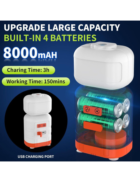 Ducha Portátil KXKL 8000mAh Recargable IPX7 para Camping Ducha Portátil KXKL 8000mAh Recargable IPX7 para Camping
