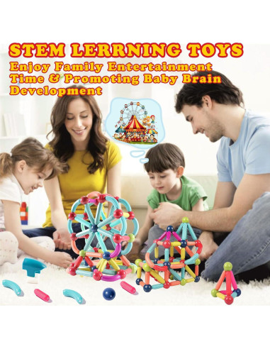Bloques Magnéticos 64Pcs Yiwu Juguete Educativo STEM