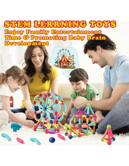 Bloques Magnéticos 64Pcs Yiwu Juguete Educativo STEM Bloques Magnéticos 64Pcs Yiwu Juguete Educativo STEM