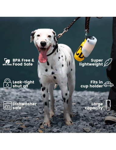 Botella de Agua para Perros HOWGO 621ml Silicona a Prueba de Fugas