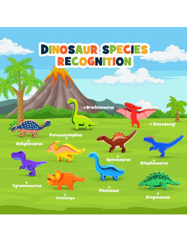 Juguetes de Apilamiento de Madera Dinosaurios Ipourup 320g