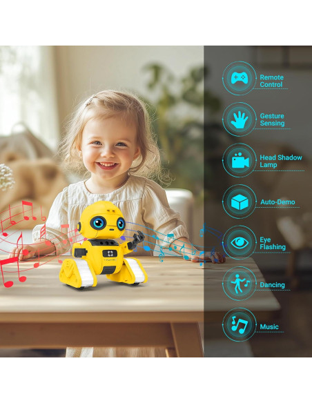 Robot Control Remoto Recargable Flybakiz Amarillo 12cm Robot Control Remoto Recargable Flybakiz Amarillo 12cm
