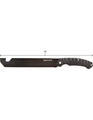 Machete Sheffield 12141 Fletcher 23 cm Tanto Táctico Negro
