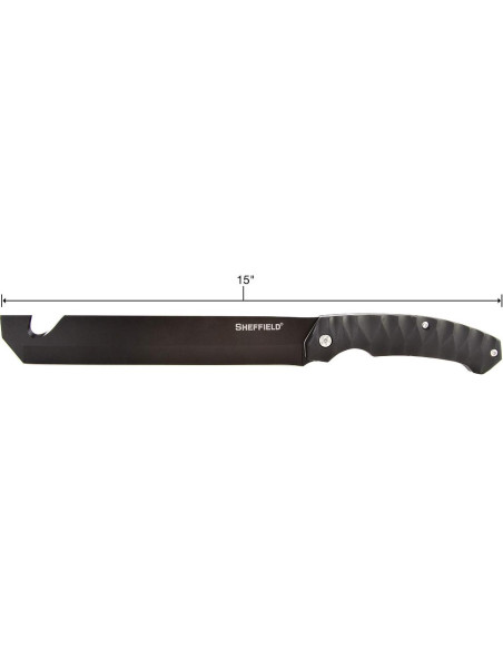 Machete Sheffield 12141 Fletcher 23 cm Tanto Táctico Negro Machete Sheffield 12141 Fletcher 23 cm Tanto Táctico Negro