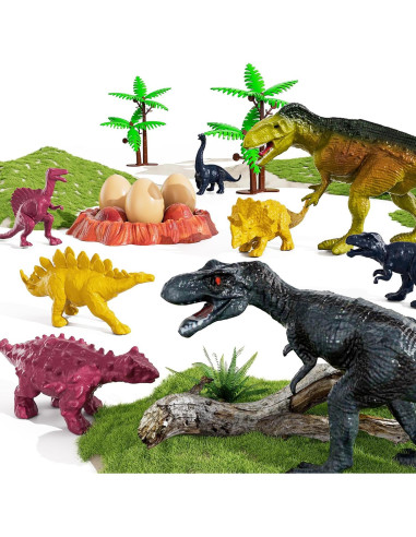 Camión de Dinosaurios TEMI con 8 Figuras y Alfombra 38x55cm