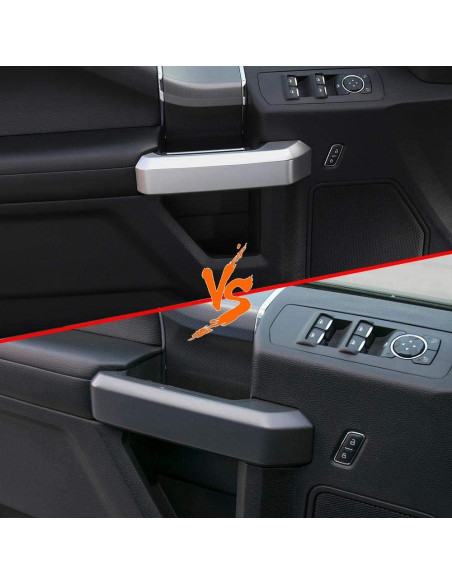 Cubiertas de Manijas de Puerta Interna Voodonala para Ford F150 2015-2020 - ABS Plateado Cubiertas de Manijas de Puerta Interna Voodonala para Ford F150 2015-2020 - ABS Plateado
