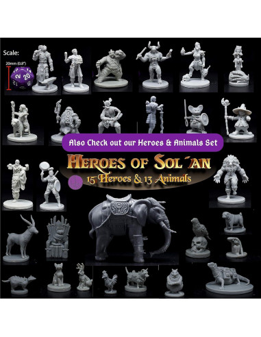 Conjunto de Miniaturas Pintadas D&D Wildspire 28mm - 6 Figuras