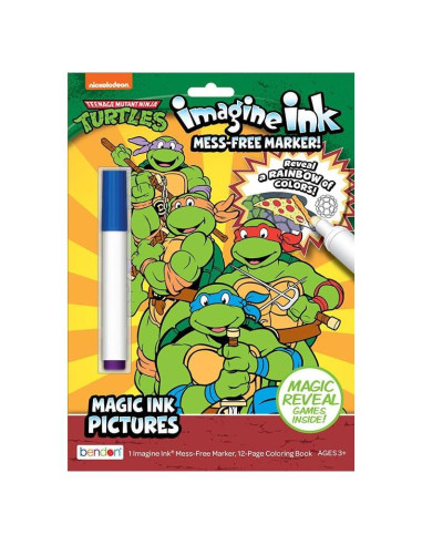 Libro para Colorear TMNT Imagine Ink Bendon 12 Páginas