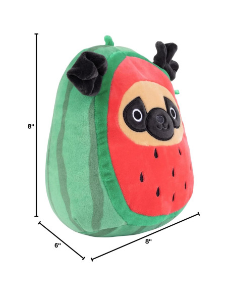 Squishmallows Príncipe El Pug Sandía 20 cm Peluche Suave Squishmallows Príncipe El Pug Sandía 20 cm Peluche Suave