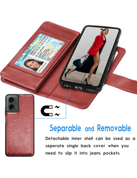 Funda de Cartera Tekcoo para Moto G 2024 5G - Rojo Funda de Cartera Tekcoo para Moto G 2024 5G - Rojo
