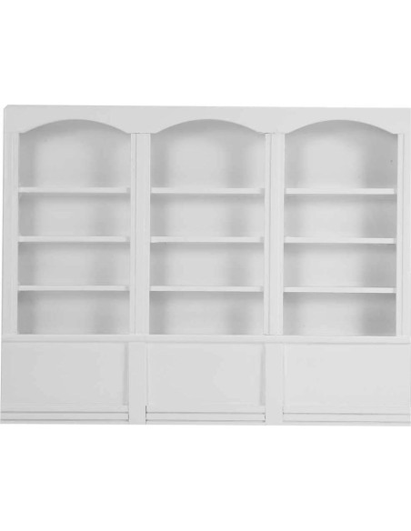 Estantería de Casa de Muñecas Qinlorgo Madera Blanca 23x17.9cm Estantería de Casa de Muñecas Qinlorgo Madera Blanca 23x17.9cm