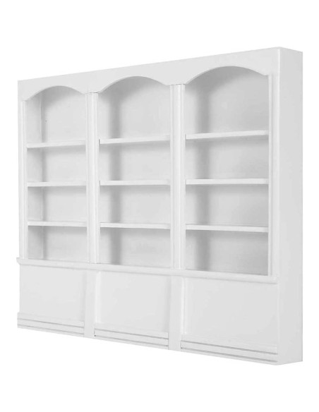 Estantería de Casa de Muñecas Qinlorgo Madera Blanca 23x17.9cm Estantería de Casa de Muñecas Qinlorgo Madera Blanca 23x17.9cm