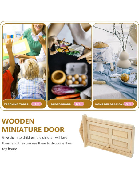 Puerta de Madera Miniatura Zerodeko 1:12 para Casa de Muñecas Puerta de Madera Miniatura Zerodeko 1:12 para Casa de Muñecas